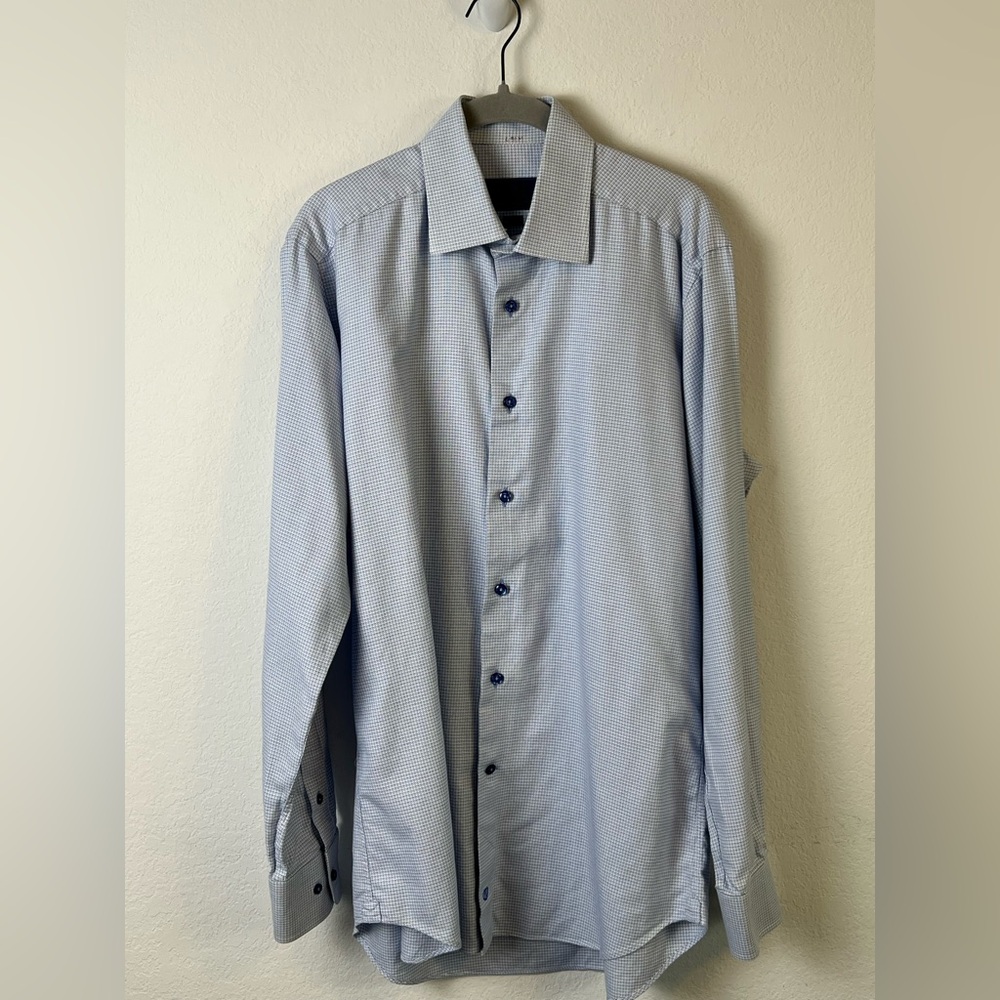 David Donahue Trim Fit Classic Cotton Button Down Office Evening Wedding